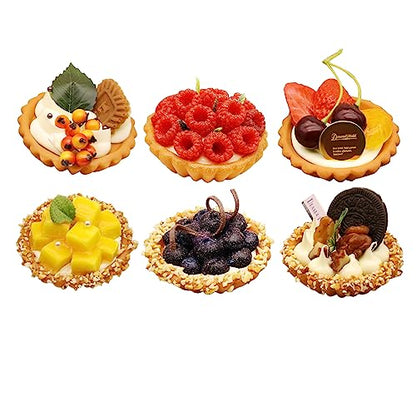 6Pcs Fake Egg Tart Models Realistic Simulated Dessert Cake Food, for Display Photography Props Kitchen Home Decoration, Lifelike & Sturdy - size: 3 Inch