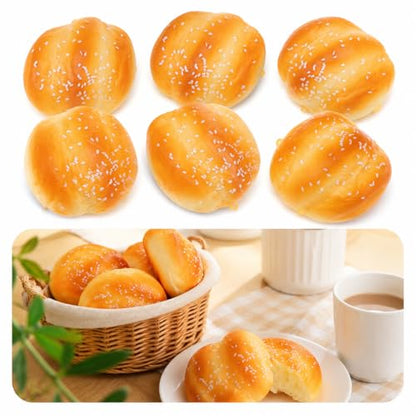Vosarea 6Pcs Simulated Bread Toy Set Realistic Fake Food for Photography Decoration Cake Shop Display and Children S Educational Play 2.75X2.36X1.18In