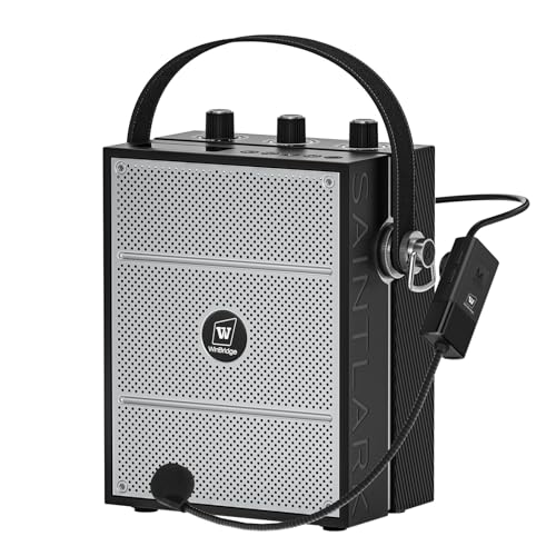 Voice Amplifier, 50W Bluetooth PA Speaker with Wireless Headset Mic | For Teachers, Trainers, Guides, Classrooms, Meetings & Events, Adjustable Shoulder Strap,All-Day Rechargeable, USB, TF & AUX