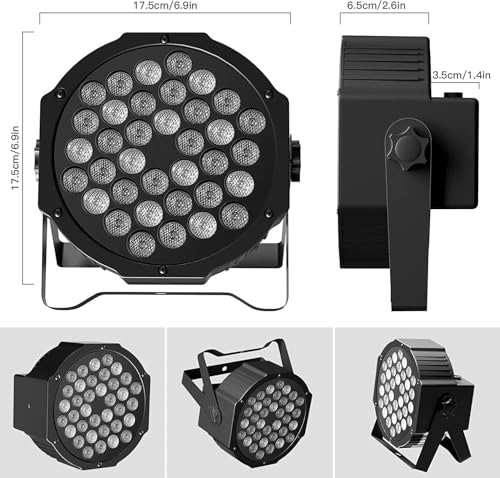 HOLDLAMP Rechargeable Par Lights 36W RGB Battery Powered, Wireless LED Par Lights DJ Uplights Sound Activated Remote Control for Wedding Events Club Party Church Stage Lighting, 12 Pack