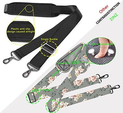 ZINZ Shoulder Strap 58" Ultra-Thick Fixed Padded and Adjustable Buckles Crossbody Strap for Briefcase Laptop Bag Luggage - color: Gray Rose