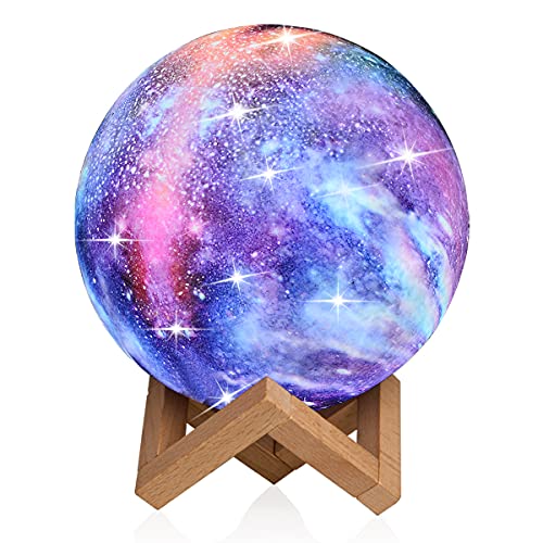 Moon Lamp Kids Night Light Galaxy Lamp - 16 Colors Moon Light with Wood Stand Remote & Touch Control USB Rechargeable Gift for Girls Lover Birthday - 5.9 inch - size: 5.9 inch