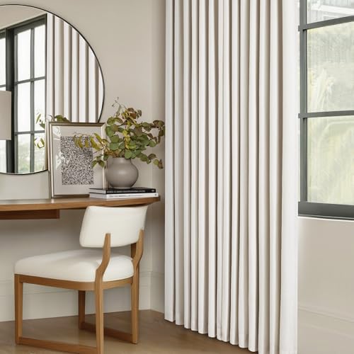 Natural Pinch Pleated Linen Blackout 105 Inch Curtains 2 Panels for Bedroom - color: Natural Linen, size: 40"W x 105"L (Pack of 2)