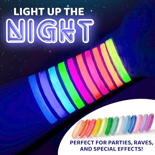 Blue Squid Face Paint Water Based Single Cake Professional Face Paint & Body Paint - Water Activated, Kids Adults Face Painting for Costume, Halloween Makeup, Cosplay - Neon Orange Red Face Paint 30g - color: Neon Orange Red