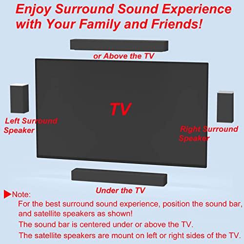 Soundbar Wall Mount Bracket for Vizio Soundbar, Speaker Wall Mounts for Surround Sound or Bookshelf Speakers, Wall Mounting Bracket Works with Most Speakers and Soundbars