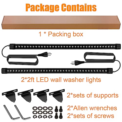 72W Outdoor Wall Washer Light,2 Pack 47.2 inch 4000K LED Wall Wash Lights Bar,IP67 Waterproof 120V LED Wall Washer Light Bar for Outdoor Indoor Building Sign, Hurches,Garden,Courtyards Lighting - size: 4000K 47Inch 2Pack