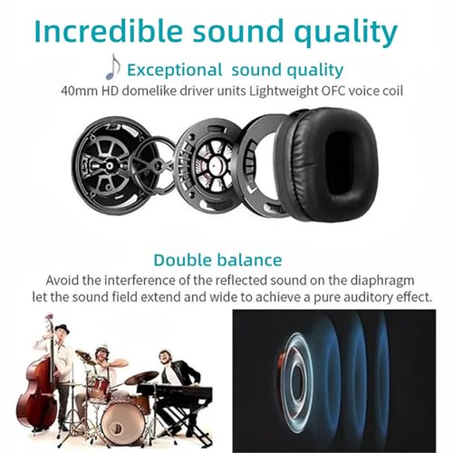 Wireless Headphones for TV Watching, FM Radio & Monitor, Wired Headset with Digital Decorder, Over-Ear Headset for Adult and Senior, Compatible Computer TV