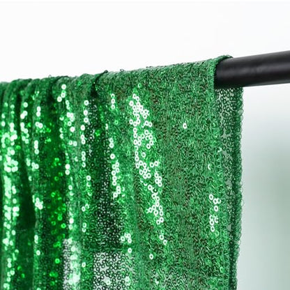 PartyDelight Green Sequin Backdrop Curtains 2x8ft 2 Panels - color: Green, size: 24"W x 96"L (Pack of 2)