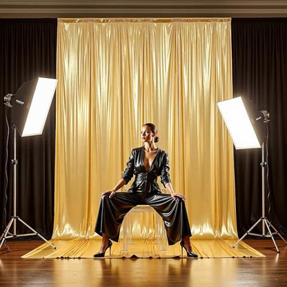 50x12ft Glitter Gold Backdrop Curtains, Sequin Curtains Wrinkle Free Polyester Drapes, Shimmer Back Drop Curtains for Parties Banquet Wedding Birthday Photography Background, 10 Panels 5x12ft - color: Gold, size: 5FT x 12FT(10 panels)