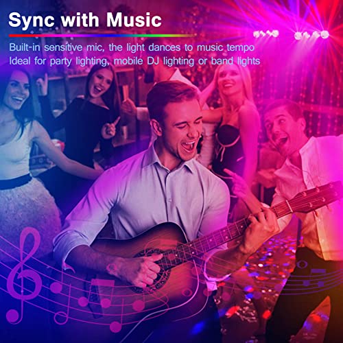 Telbum DJ Lights with Stand, Rotating Disco Ball PartyBar Light Set, LED DJ Lights Remote & Sound Activated, Mobile Stage Lighting Package, for Parties Gig Bar Move Band Wedding Halloween Christmas