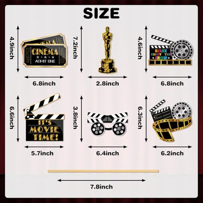 32Pcs Hollywood Photo Booth Props Kit, Movie Night Theater Red Carpet Cutouts Launch Oscars Cards Table Toppers Birthday Party Favors Supplies Large Size