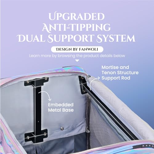 Fanwoli 28" Dance Bag with Garment Rack, Waterproof Competition Duffel - color: Mermaid Seablue