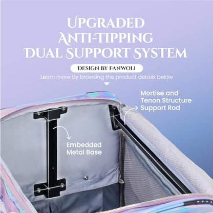 Fanwoli 28" Dance Bag with Garment Rack, Waterproof Competition Duffel - color: Mermaid Seablue