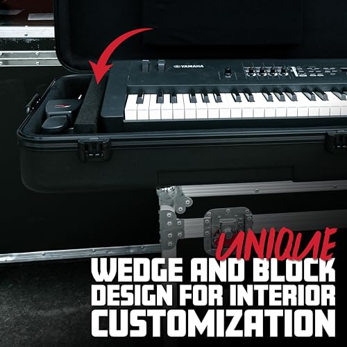 Gator Cases Frequent Flyer's Series Molded Flight Case for Slim 88-Note Keyboards with TSA Approved Locking Latches and Recessed Wheels, (GTSA-KEY88SL) - size: Slim 88-Note