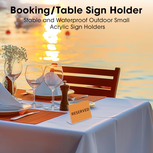 20 PCS 3.5 x 2.5 inch Small Acrylic Sign Holder, Mini Acrylic Food Signs Labels for Party Buffet, Retail Price Display Holder, Clear Plastic Counter Top Stand for Place Cards, Name Card, Wedding Signs - size: 20 PCS 3.5" X 2.5"(9X6)
