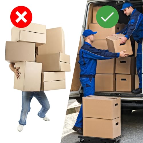 Furniture Mover with Wheels, Heavy Duty Moving Dolly Interlocking Design Small Flat Dolly Cart 16 Inch Furniture Dolly, Black (2)