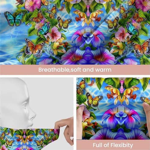 Art Owl Women's Slouchy Beanie Hat Cute Turban Hats Cancer Headwear Caps Baggy Skull Sleep Scarf - color: Colorful Flowers Butterflies