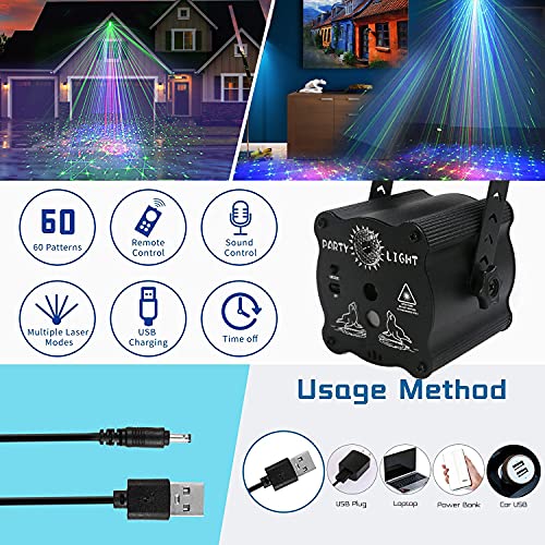2-in-1 Disco Ball Party Lights with Remote, Sound Activated LED Strobe Light for Parties, USB Powered DJ Disco Light Projector for Room Decor, Glow Party Supplies, Birthday, Christmas, Club