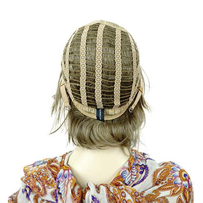 Lydell Short Layered Shaggy Full Synthetic Wig in Light Golden Brown with Wavy Curly Style - color: 14 Light Golden Brown