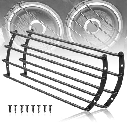 NuIth 12 Inch Metal Subwoofer Grill, 4 bar 12 Inch Audio Loudspeaker Grill Cover Protector, 12 Inch Black Car Bar Grille Sub Grill Cover, 12 Inch 4 Bar Speaker Cover 2PCS