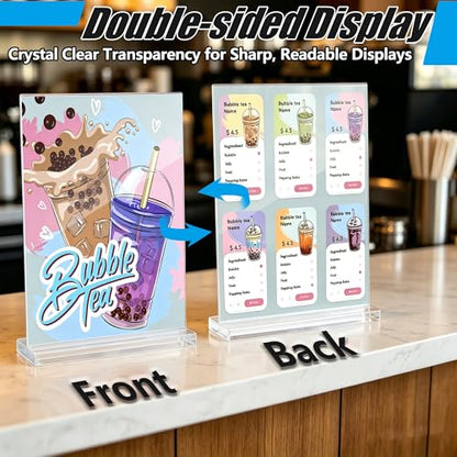15pcs, Acrylic Sign Holder 5x7, Acrylic Frame, 5x7 Acrylic Sign Holder, Table Sign Holders, Table Tents, Clear Display Stand, Paper Stand, Suitable For Offices, Restaurants, Exhibitions, And Shops
