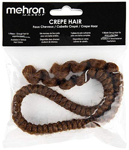 Mehron Makeup Crepe Hair - LIGHT BROWN, Special FX Fake Hair - color: Light Brown