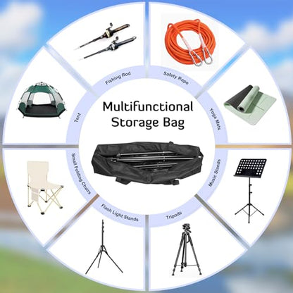 INFANZIA 35x7x7 Inch Tripod Carrying Case, Travel Sport Storage Bag, 28L | Luggage Bag with Upgrade Zipper, Foldable Waterproof Tripod Case for Light Stands, Fishing Rods, Tent Poles, and Camera Gear - size: 35x7x7 inch-28L