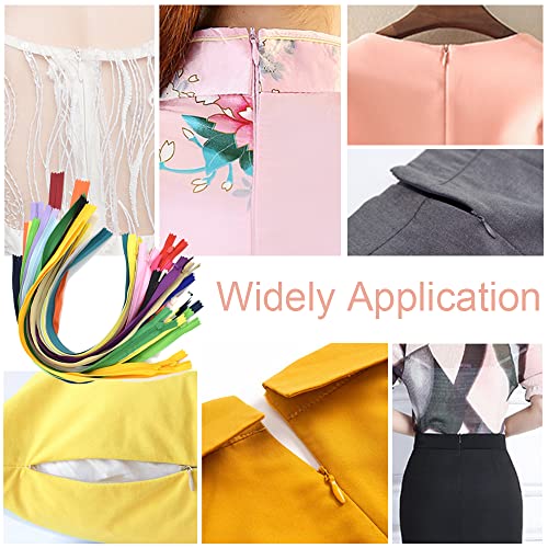 SHRJ 40Pcs Nylon Invisible Sewing Zippers, for DIY Handmade Garment Bags Home Textile Tailor Sewing Craft Sewer Crafter's Special 20 Color (55cm/21.6inch) - style: 55cm/21.6inch