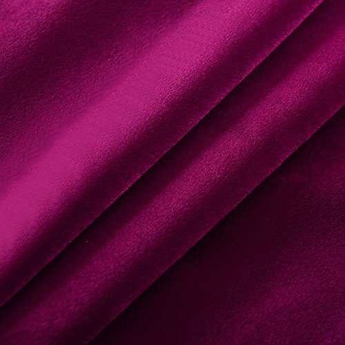 Cherry Home Super Soft Luxury Velvet Fushcia Room Darkening Light Blocking Drapes Curtain Panel Drapery 52 inch Wide by 72 inch Length with Grommet Fushcia,2 Panels - color: Fushcia, size: 52"W x 72"L (Pack of 1)