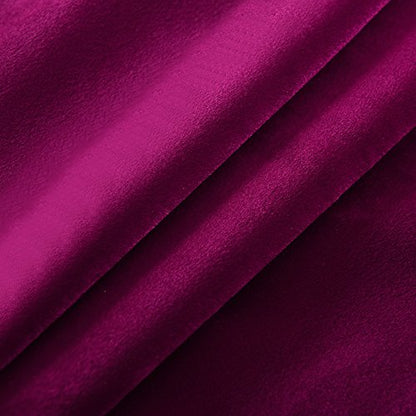 Cherry Home Super Soft Luxury Velvet Fushcia Room Darkening Light Blocking Drapes Curtain Panel Drapery 52 inch Wide by 72 inch Length with Grommet Fushcia,2 Panels - color: Fushcia, size: 52"W x 72"L (Pack of 1)