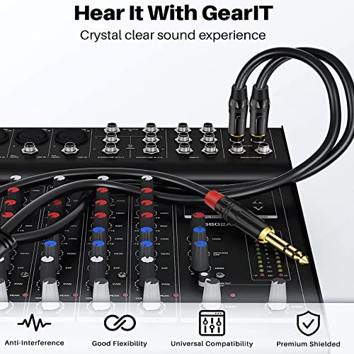 (20FT / 1PACK) 1/4 inch TRS Stereo Y Splitter Insert Cable, Gold Plated Audiowave Series 6.35mm TRS Male to Dual 6.35mm TS Male Mono Breakout Cable, Audio Cord - size: 20 FT