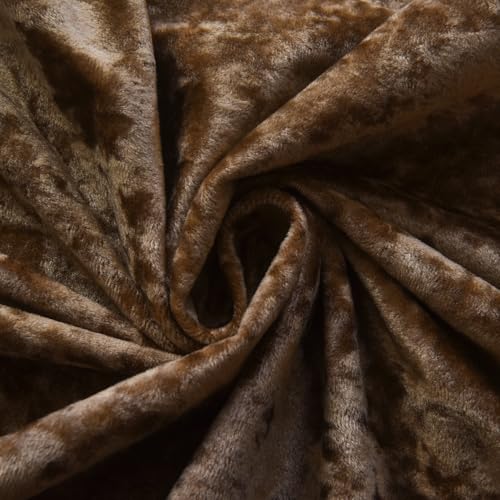 Caramel Crushed Velvet Curtains with Rod Pocket Luxurious Thermal Insulation Room Darkening Window Panels for Living Room Bedroom Office, 2 Panels Set 52" W x 96" L - color: Caramel, size: 52"W x 96"L (Pack of 2)