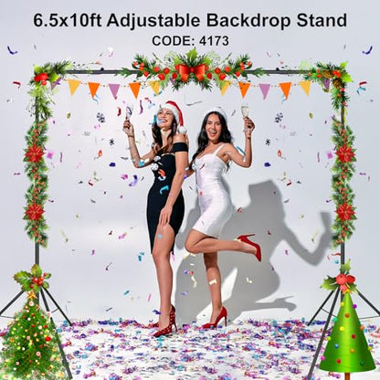 LINCO Lincostore Backdrop Support Stand Kit 10x6.5ft Adjustable Photography Studio Photo Background Support System with Carrying Bag for Green Screen Muslin, 4171 (10ft Wide 7ft high) - size: 10ft wide 7ft high