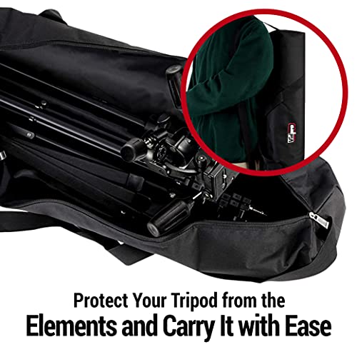 VidPro TC-45 Tripod Carrying Case - Heavy Duty Nylon Bag with Shoulder Straps and Handles - Compact Case with Full Length Zippered Closure Plus External Pocket Fits Tripod with Head up to 45 Inches - size: 45" Long