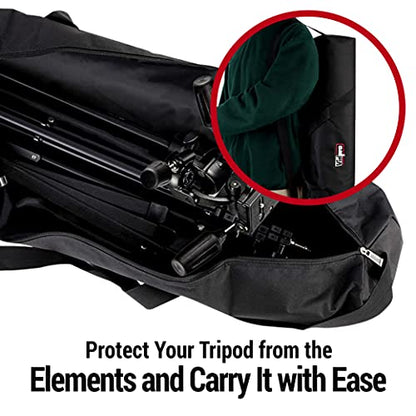VidPro TC-45 Tripod Carrying Case - Heavy Duty Nylon Bag with Shoulder Straps and Handles - Compact Case with Full Length Zippered Closure Plus External Pocket Fits Tripod with Head up to 45 Inches - size: 45" Long