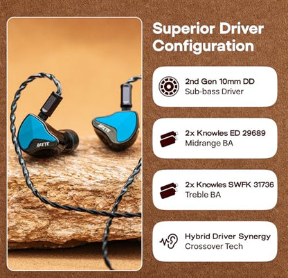 Linsoul ZiiGaat x Fresh Reviews Arete II 2nd 1DD+4BA Hybrid in Ear Monitor - color: Red