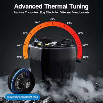 3500W Dry Ice Fog Machine, Low Lying Fog Machine with 1614Ft² Coverage, 110V DJ Effect Smoker Atmospheric Effects Machine with Tube 10L Tank for Stage Party Wedding DJ Club