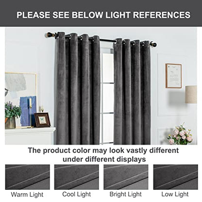 Velvet Curtains Thermal Insulated Super Soft Grommet Luxury Drapery Window Curtain Room Darkening Panels for Bedroom Living Room Office 52Wx84L Inch 2 Panels Gray - color: Grey, size: 84"W x 52"L (Pack of 2)