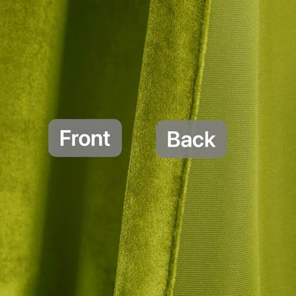 Roslynwood Olive Green Velvet Curtain 84 inch Long - Curtains Block Light Thermal Insulated Rod Pocket Window Drapes Set for Bedroom/Living Room, Olive Green, W52 x L84 inch, 2 Panels - color: Olive Green, size: 52"W x 84"L (Pack of 2)
