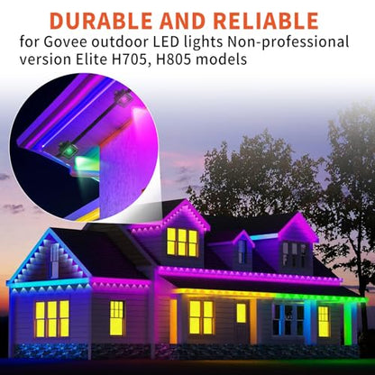 40 Set Light Clips Compatible with Govee Permanent Outdoor Lights Extension | for Govee H705A, B, C, H805 Outdoor Light Mounting Bracket Clips & Screws Not Compatible with Govee Pro Version Lights(Black) - size: 40 PCS Black for H705 H805
