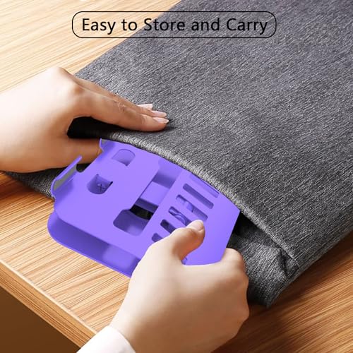 Metal Tablet Stand Holder Adjustable for iPad Kindle Tab, Purple | 360° Rotation, Stability Base, Fully-Fold, Compatible with 4-13" Tablet, iPad Pro/Air 11” 13”, Kindle 11, Galaxy Tab S11 A11 - color: Purple