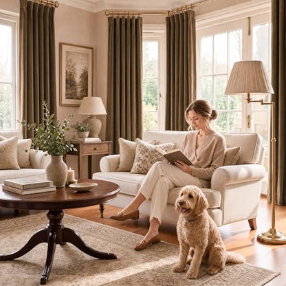 RYB HOME Brown Velvet Blackout Curtains 84 inches Long for Bedroom | Thermal Insulated, Room Darkening, UV Privacy Block, With Hook Belt, Back Tab, Living Dining Room, W52 x L84, 2 Panels - color: Brown, size: 52"W x 84"L (Pack of 2)