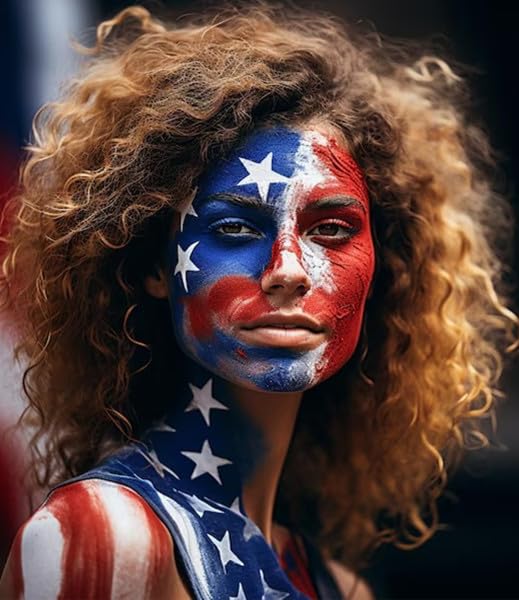Go Ho Red White and Blue Face Paint Palette,Washable Patriotic Face Body Paint,4th of July Accessories, Face Painting Kit for Independence Day 250 Anniversary USA Face Makeup - color: Red White and Royal Blue