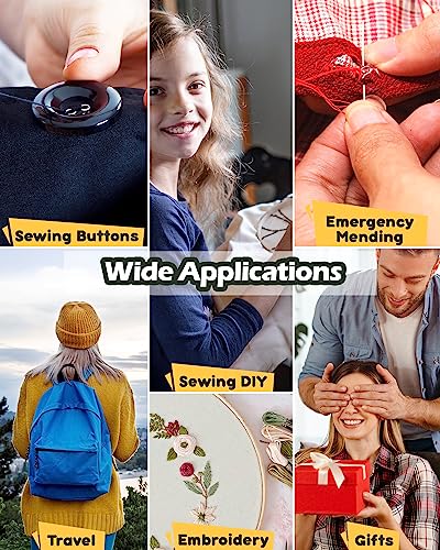 Heavy Duty Sewing Kit, Upholstery Repair Sewing Kit with Sewing Awl, 120PCS | Sewing Kit, Large-Eye Needles, Sewing Awl, Seam Ripper, 20 Colors Sewing Thread, Upholstery Repair, Leather Repair, DIY - color: 20 Color (Pack of 120)