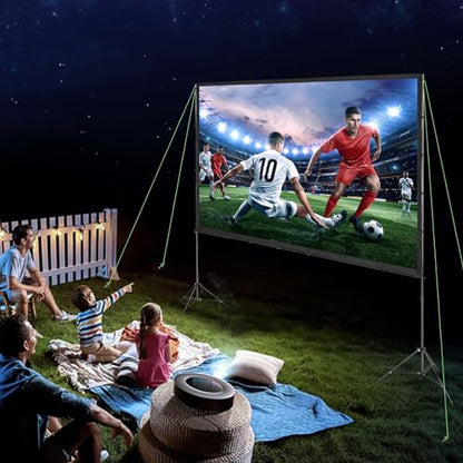 VEVOR Projector Screen with Stand, 120 inch 16:9 4K 1080 HD Outdoor Movie Screen with Stand, Wrinkle-Free Projection Screen with Tripods and Carry Bag, for Home Theater Cinema Backyard Movie Night