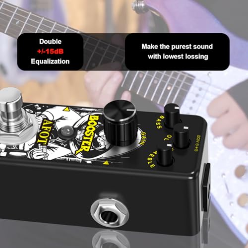 Mini Booster Guitar Effect Pedal,True Gain Booster,Micro Clean Boost Pedal for Electric Guitar Pure Clean Mini Booster Pedals Mini Size True Bypass - color: Black Booster