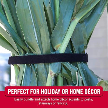VELCRO Brand VEL-30768-AMS Wide Straps 1 in x 30 ft Roll | Cut to Length, Reusable Self-Gripping Tape | Bundle Poles, Wood, Pipes, Lumber, Garage Organization for Tool Handles Hoses, More | Black, 1in - size: Wide 1in