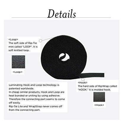 Rip-Tie WrapStrap 1/2" x 15 Feet Roll (Blue) - color: Blue