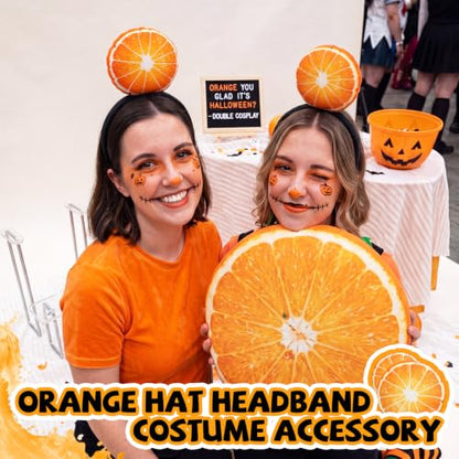 Knitgrip 2 Pcs Pickle Headband Funny Costume Accessories,Orange | Pickle Hats for Adults Women, Halloween Party Dress up, Novelty Headwear for Theme Events, Realistic Green Veggie Design - style: Orange