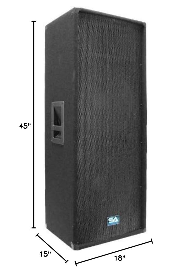 Seismic Audio - SA-155T-PKG23 - Pair of Dual 15 Inch PA/DJ Loudspeakers and 50' Speaker Cables - Dual 15 Inch Club,Party Loud Speakers